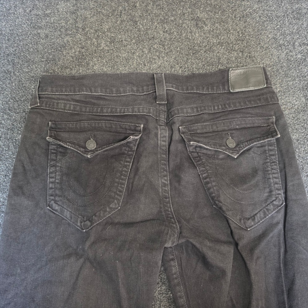 True Religion Ricky Relaxed Straight Black Jeans Mens 38 Made in USA Denim
